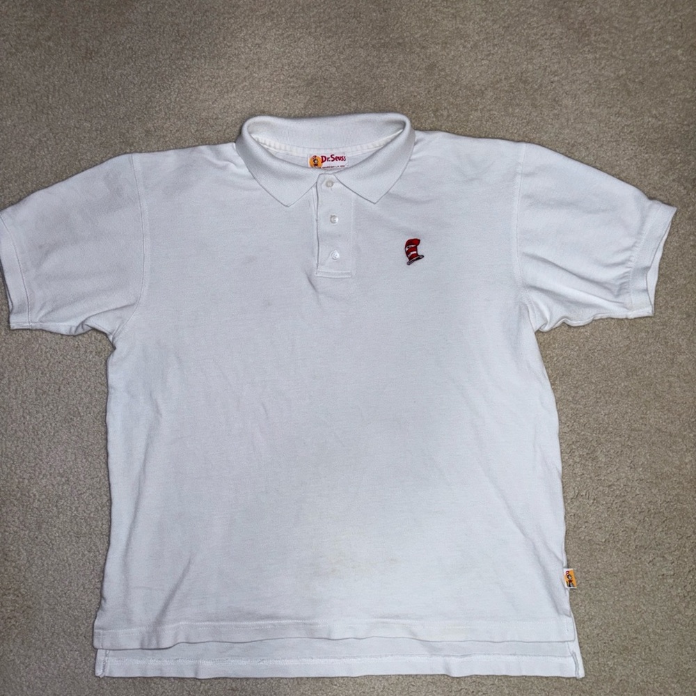 Vintage Dr. Seuss White Polo 1994 Mens Size L Made in USA